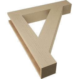 Ekena Millwork - BKTUR055X34X38TRA05RCPR - Timberthane Faux Wood Traditional Style Bracket, Block Ends, 5 1/2"W x 34"D x 38"H, Primed Tan