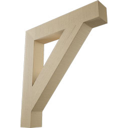 Ekena Millwork - BKTUR055X34X38TRA05RCPR - Timberthane Faux Wood Traditional Style Bracket, Block Ends, 5 1/2"W x 34"D x 38"H, Primed Tan