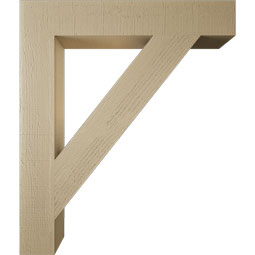 Ekena Millwork - BKTUR055X34X40TRA05RCPR - Timberthane Faux Wood Traditional Style Bracket, Block Ends, 5 1/2"W x 34"D x 40"H, Primed Tan