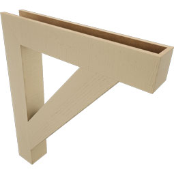 Ekena Millwork - BKTUR055X34X40TRA05RCPR - Timberthane Faux Wood Traditional Style Bracket, Block Ends, 5 1/2"W x 34"D x 40"H, Primed Tan