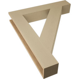 Ekena Millwork - BKTUR055X34X40TRA05RCPR - Timberthane Faux Wood Traditional Style Bracket, Block Ends, 5 1/2"W x 34"D x 40"H, Primed Tan