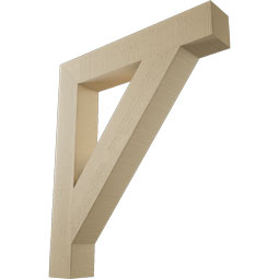 Ekena Millwork - BKTUR055X34X40TRA05RCPR - Timberthane Faux Wood Traditional Style Bracket, Block Ends, 5 1/2"W x 34"D x 40"H, Primed Tan