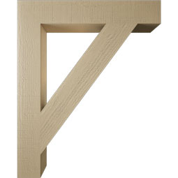 Ekena Millwork - BKTUR055X34X42TRA05RCPR - Timberthane Faux Wood Traditional Style Bracket, Block Ends, 5 1/2"W x 34"D x 42"H, Primed Tan