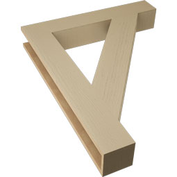 Ekena Millwork - BKTUR055X34X42TRA05RCPR - Timberthane Faux Wood Traditional Style Bracket, Block Ends, 5 1/2"W x 34"D x 42"H, Primed Tan