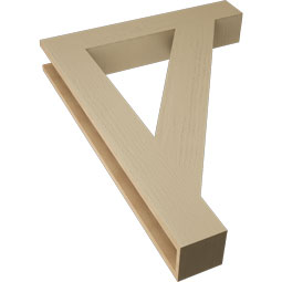 Ekena Millwork - BKTUR055X34X46TRA05RCPR - Timberthane Faux Wood Traditional Style Bracket, Block Ends, 5 1/2"W x 34"D x 46"H, Primed Tan