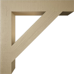 Ekena Millwork - BKTUR055X36X36TRA05RCPR - Timberthane Faux Wood Traditional Style Bracket, Block Ends, 5 1/2"W x 36"D x 36"H, Primed Tan