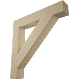 Ekena Millwork - BKTUR055X36X36TRA05RCPR - Timberthane Faux Wood Traditional Style Bracket, Block Ends, 5 1/2"W x 36"D x 36"H, Primed Tan