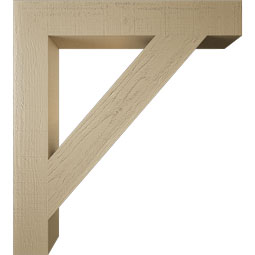 Ekena Millwork - BKTUR055X36X40TRA05RCPR - Timberthane Faux Wood Traditional Style Bracket, Block Ends, 5 1/2"W x 36"D x 40"H, Primed Tan