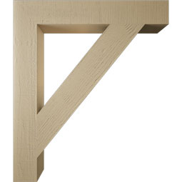 Ekena Millwork - BKTUR055X36X42TRA05RCPR - Timberthane Faux Wood Traditional Style Bracket, Block Ends, 5 1/2"W x 36"D x 42"H, Primed Tan
