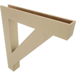 Ekena Millwork - BKTUR055X36X42TRA05RCPR - Timberthane Faux Wood Traditional Style Bracket, Block Ends, 5 1/2"W x 36"D x 42"H, Primed Tan