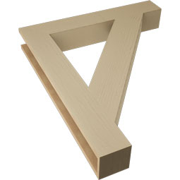 Ekena Millwork - BKTUR055X36X42TRA05RCPR - Timberthane Faux Wood Traditional Style Bracket, Block Ends, 5 1/2"W x 36"D x 42"H, Primed Tan