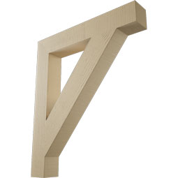 Ekena Millwork - BKTUR055X36X42TRA05RCPR - Timberthane Faux Wood Traditional Style Bracket, Block Ends, 5 1/2"W x 36"D x 42"H, Primed Tan