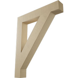 Ekena Millwork - BKTUR055X36X44TRA05RCPR - Timberthane Faux Wood Traditional Style Bracket, Block Ends, 5 1/2"W x 36"D x 44"H, Primed Tan