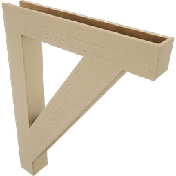 Ekena Millwork - BKTUR055X36X48TRA05RCPR - Timberthane Faux Wood Traditional Style Bracket, Block Ends, 5 1/2"W x 36"D x 48"H, Primed Tan