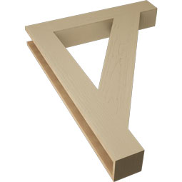 Ekena Millwork - BKTUR055X36X48TRA05RCPR - Timberthane Faux Wood Traditional Style Bracket, Block Ends, 5 1/2"W x 36"D x 48"H, Primed Tan
