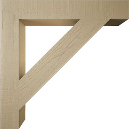 Ekena Millwork - BKTUR055X38X38TRA05RCPR - Timberthane Faux Wood Traditional Style Bracket, Block Ends, 5 1/2"W x 38"D x 38"H, Primed Tan