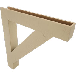 Ekena Millwork - BKTUR055X38X42TRA05RCPR - Timberthane Faux Wood Traditional Style Bracket, Block Ends, 5 1/2"W x 38"D x 42"H, Primed Tan