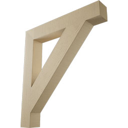 Ekena Millwork - BKTUR055X38X42TRA05RCPR - Timberthane Faux Wood Traditional Style Bracket, Block Ends, 5 1/2"W x 38"D x 42"H, Primed Tan
