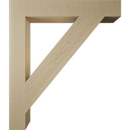 Ekena Millwork - BKTUR055X38X44TRA05RCPR - Timberthane Faux Wood Traditional Style Bracket, Block Ends, 5 1/2"W x 38"D x 44"H, Primed Tan