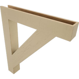 Ekena Millwork - BKTUR055X38X44TRA05RCPR - Timberthane Faux Wood Traditional Style Bracket, Block Ends, 5 1/2"W x 38"D x 44"H, Primed Tan