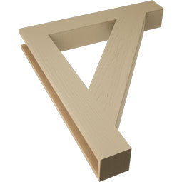 Ekena Millwork - BKTUR055X38X44TRA05RCPR - Timberthane Faux Wood Traditional Style Bracket, Block Ends, 5 1/2"W x 38"D x 44"H, Primed Tan
