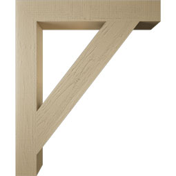 Ekena Millwork - BKTUR055X38X46TRA05RCPR - Timberthane Faux Wood Traditional Style Bracket, Block Ends, 5 1/2"W x 38"D x 46"H, Primed Tan