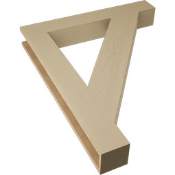 Ekena Millwork - BKTUR055X38X46TRA05RCPR - Timberthane Faux Wood Traditional Style Bracket, Block Ends, 5 1/2"W x 38"D x 46"H, Primed Tan