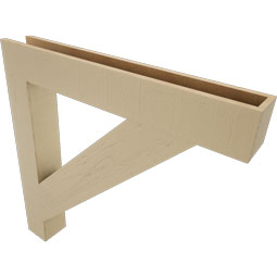 Ekena Millwork - BKTUR055X40X40TRA05RCPR - Timberthane Faux Wood Traditional Style Bracket, Block Ends, 5 1/2"W x 40"D x 40"H, Primed Tan