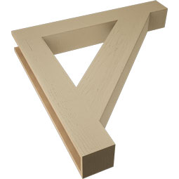 Ekena Millwork - BKTUR055X40X40TRA05RCPR - Timberthane Faux Wood Traditional Style Bracket, Block Ends, 5 1/2"W x 40"D x 40"H, Primed Tan