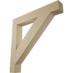 Ekena Millwork - BKTUR055X40X40TRA05RCPR - Timberthane Faux Wood Traditional Style Bracket, Block Ends, 5 1/2"W x 40"D x 40"H, Primed Tan