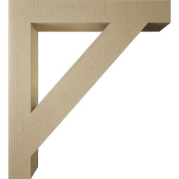 Ekena Millwork - BKTUR055X40X44TRA05RCPR - Timberthane Faux Wood Traditional Style Bracket, Block Ends, 5 1/2"W x 40"D x 44"H, Primed Tan