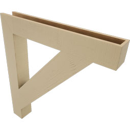 Ekena Millwork - BKTUR055X40X44TRA05RCPR - Timberthane Faux Wood Traditional Style Bracket, Block Ends, 5 1/2"W x 40"D x 44"H, Primed Tan