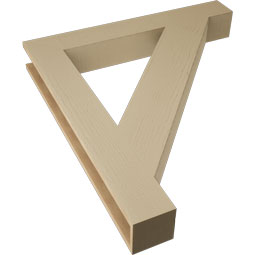Ekena Millwork - BKTUR055X40X44TRA05RCPR - Timberthane Faux Wood Traditional Style Bracket, Block Ends, 5 1/2"W x 40"D x 44"H, Primed Tan