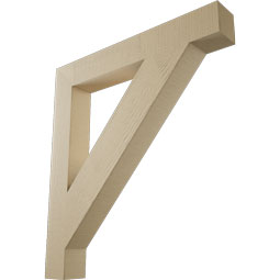 Ekena Millwork - BKTUR055X40X44TRA05RCPR - Timberthane Faux Wood Traditional Style Bracket, Block Ends, 5 1/2"W x 40"D x 44"H, Primed Tan