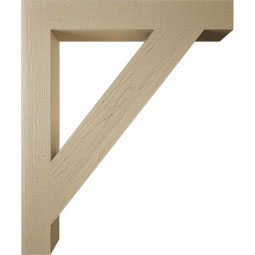 Ekena Millwork - BKTUR055X40X48TRA05RCPR - Timberthane Faux Wood Traditional Style Bracket, Block Ends, 5 1/2"W x 40"D x 48"H, Primed Tan