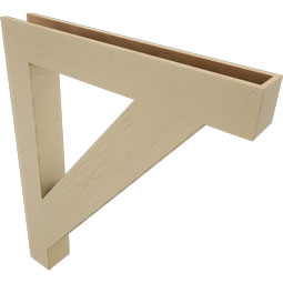 Ekena Millwork - BKTUR055X40X48TRA05RCPR - Timberthane Faux Wood Traditional Style Bracket, Block Ends, 5 1/2"W x 40"D x 48"H, Primed Tan