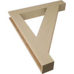 Ekena Millwork - BKTUR055X40X48TRA05RCPR - Timberthane Faux Wood Traditional Style Bracket, Block Ends, 5 1/2"W x 40"D x 48"H, Primed Tan