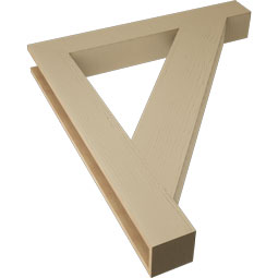 Ekena Millwork - BKTUR055X42X48TRA05RCPR - Timberthane Faux Wood Traditional Style Bracket, Block Ends, 5 1/2"W x 42"D x 48"H, Primed Tan