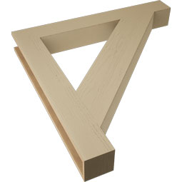 Ekena Millwork - BKTUR055X44X44TRA05RCPR - Timberthane Faux Wood Traditional Style Bracket, Block Ends, 5 1/2"W x 44"D x 44"H, Primed Tan