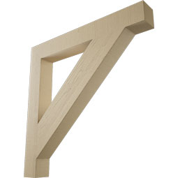 Ekena Millwork - BKTUR055X44X44TRA05RCPR - Timberthane Faux Wood Traditional Style Bracket, Block Ends, 5 1/2"W x 44"D x 44"H, Primed Tan
