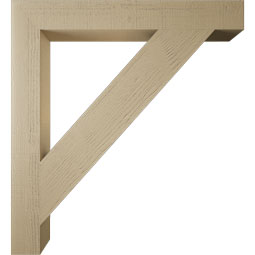 Ekena Millwork - BKTUR055X44X48TRA05RCPR - Timberthane Faux Wood Traditional Style Bracket, Block Ends, 5 1/2"W x 44"D x 48"H, Primed Tan