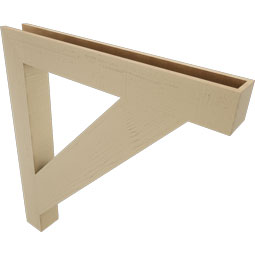 Ekena Millwork - BKTUR055X44X48TRA05RCPR - Timberthane Faux Wood Traditional Style Bracket, Block Ends, 5 1/2"W x 44"D x 48"H, Primed Tan