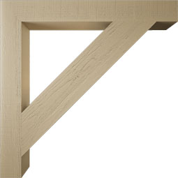 Ekena Millwork - BKTUR055X46X46TRA05RCPR - Timberthane Faux Wood Traditional Style Bracket, Block Ends, 5 1/2"W x 46"D x 46"H, Primed Tan