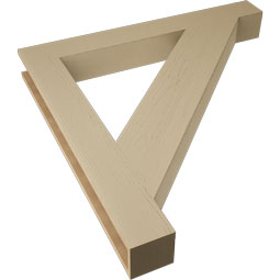 Ekena Millwork - BKTUR055X46X46TRA05RCPR - Timberthane Faux Wood Traditional Style Bracket, Block Ends, 5 1/2"W x 46"D x 46"H, Primed Tan