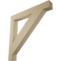 Ekena Millwork - BKTUR055X46X46TRA05RCPR - Timberthane Faux Wood Traditional Style Bracket, Block Ends, 5 1/2"W x 46"D x 46"H, Primed Tan