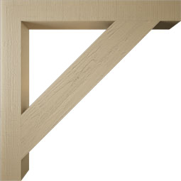 Ekena Millwork - BKTUR055X48X48TRA05RCPR - Timberthane Faux Wood Traditional Style Bracket, Block Ends, 5 1/2"W x 48"D x 48"H, Primed Tan