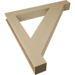 Ekena Millwork - BKTUR055X48X48TRA05RCPR - Timberthane Faux Wood Traditional Style Bracket, Block Ends, 5 1/2"W x 48"D x 48"H, Primed Tan