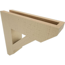 Ekena Millwork - BKTUR035X14X14TRA06RCPR - Timberthane Faux Wood Traditional Style Bracket, Slat Ends, 3 1/2"W x 14"D x 14"H, Primed Tan