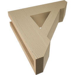 Ekena Millwork - BKTUR035X14X14TRA06RCPR - Timberthane Faux Wood Traditional Style Bracket, Slat Ends, 3 1/2"W x 14"D x 14"H, Primed Tan