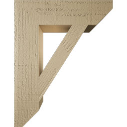 Ekena Millwork - BKTUR035X14X18TRA06RCPR - Timberthane Faux Wood Traditional Style Bracket, Slat Ends, 3 1/2"W x 14"D x 18"H, Primed Tan